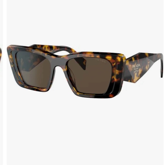 Prada Brown Rectangular Sunglasses